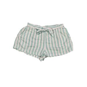 Stoney clover target linen blend stripe shorts teal womens large paperbag tie
